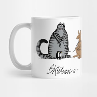 B kliban - cat leading a kangaroo Mug